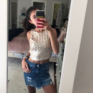 Pink/Gold sparkly tank top!